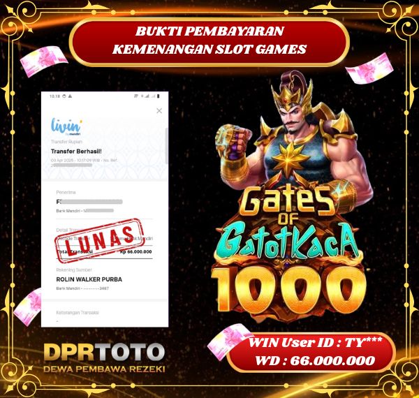 KEMENANGAN BESAR SLOT GATOT KACA 1000 Rp.66.000.000 - LUNAS
